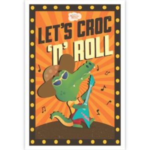 Wollybee Coco the Crocodile Let's Croc n Roll Poster for Kids