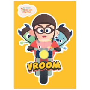 Wollybee Baby Q Vroom JUMBO Sticker for Kids