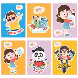 Wollybee COMBO of 6 Tonny the Monny JUMBO Stickers for Kids