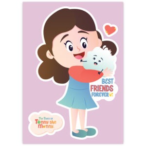 Wollybee Tonny the Monny & El Best Friends Forever JUMBO Sticker for Kids
